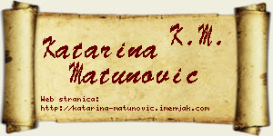 Katarina Matunović vizit kartica
